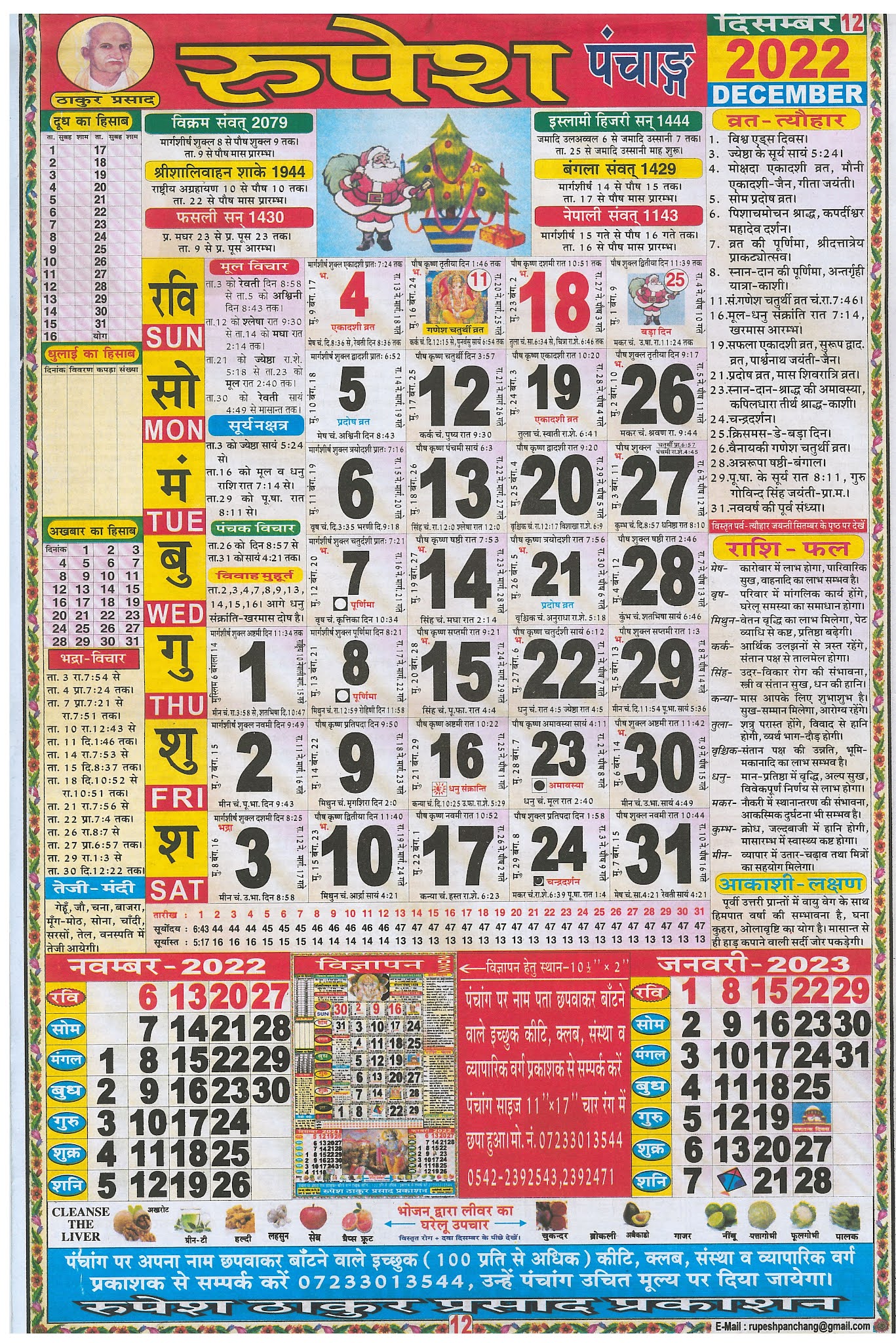 Thakur Prasad Calendar 2022